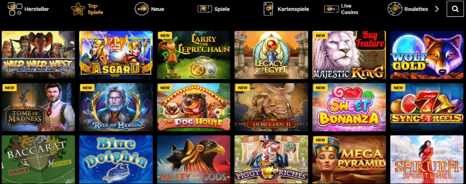 Spielangebot im ZetCasino